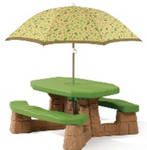 фото Столик детский со скамьями «Пикник» с зонтом