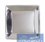 фото Тарелка бумажная одноразовая квадратная серебро металлизиров