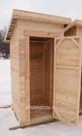 фото Дачный туалет деревянный простой без рундука и антисептика