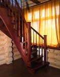 Фото №2 Деревянные лестницы на второй этаж