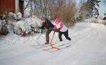 фото Сани для езды и спорта из Финляндии Kickspark Max red