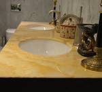 фото Столешница для ванной из бежевого мрамора Краснодар и Адыгея