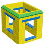фото Детский игровой Домик средний желтый