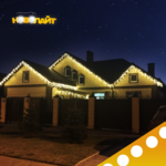 фото Новогоднее освещение домов, подсветка фасадов